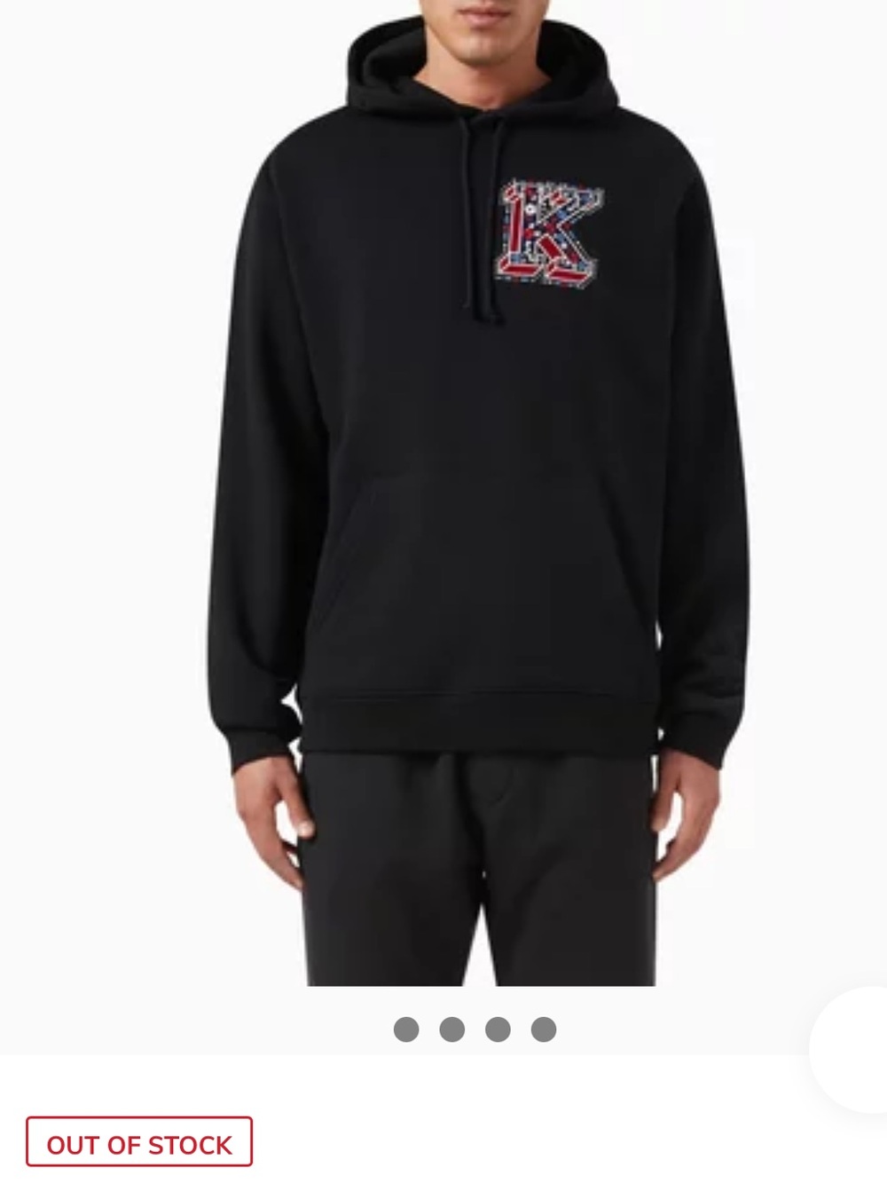 Kith Men’s Black Needlepoint K Logo Hoodie